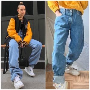 Levi’s 560 vintage light wash high waist distressed jeans loose fit straight leg